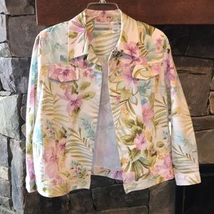 Alfred Dunner Button up Flowered Jacket